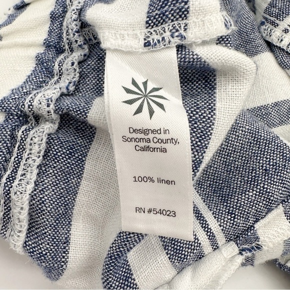 Athleta Stripe Linen Shorts Navy White Size 10 - Picture 12 of 12